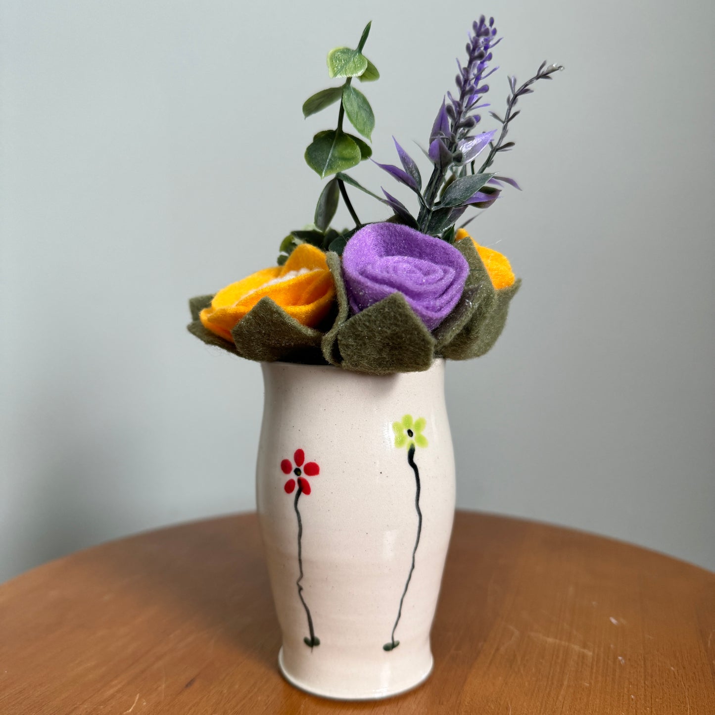 Multi-Flower Cream Vase