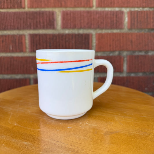 Vintage Arcopal France Rainbow Mug