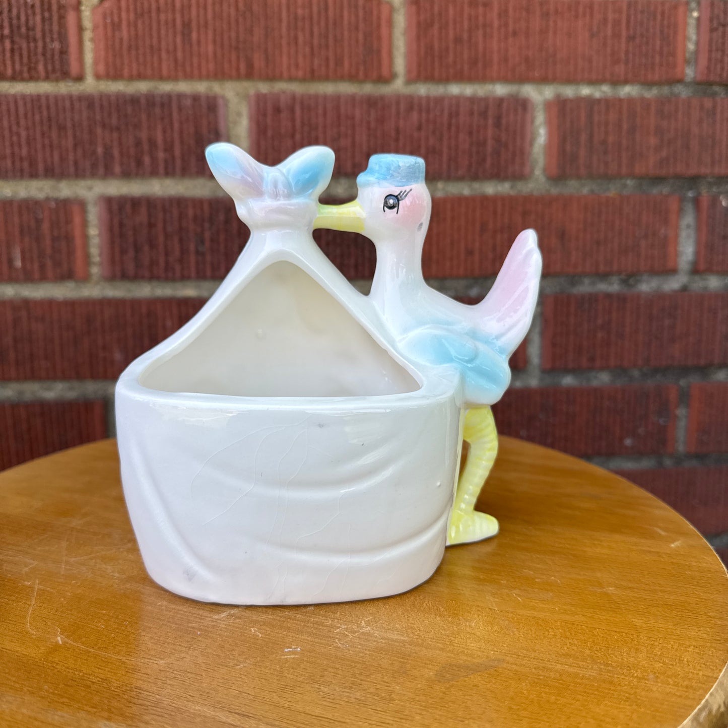 Vintage Stork/New Baby Planter