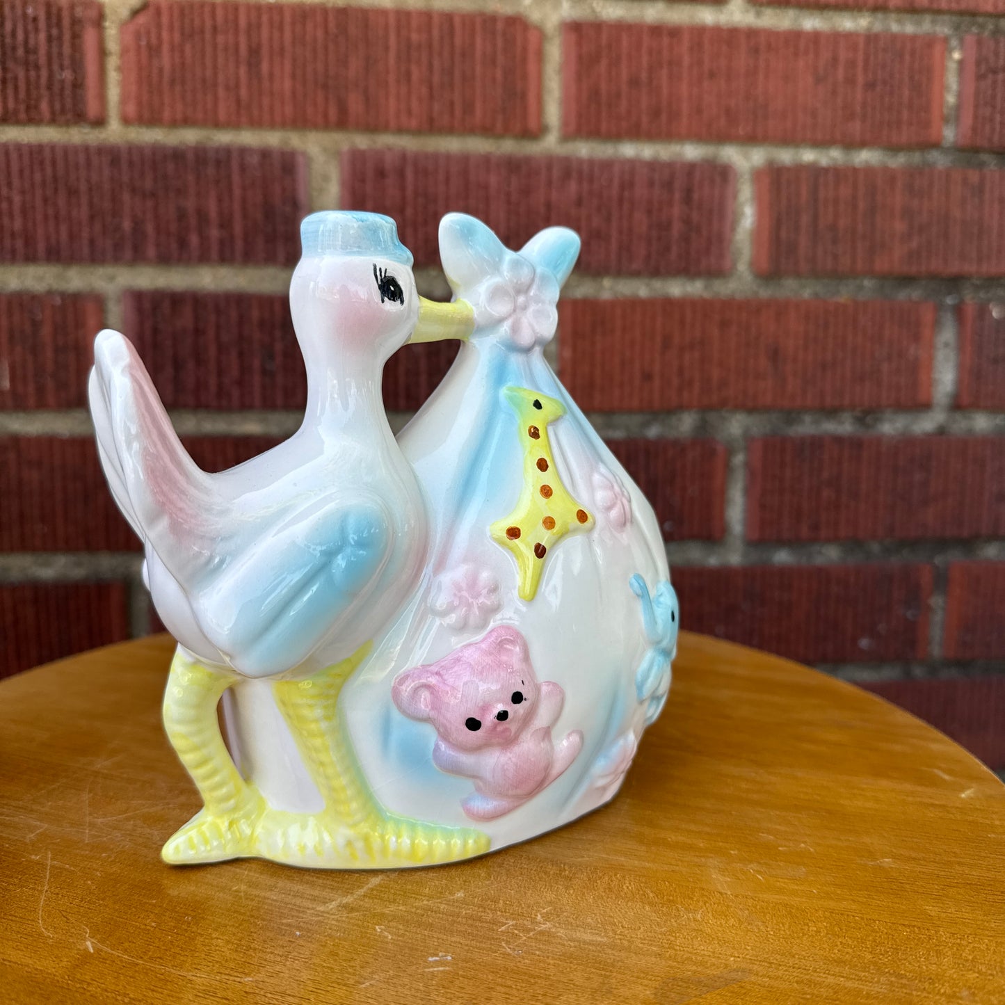 Vintage Stork/New Baby Planter