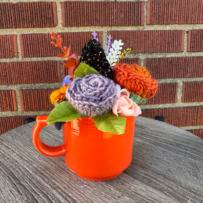Halloween Black Cat Orange Mug Bouquet