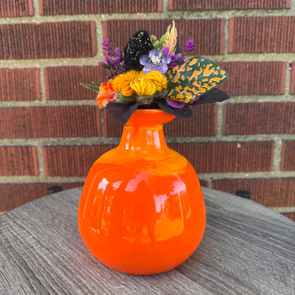 Ceramic Orange Vase Bouquet