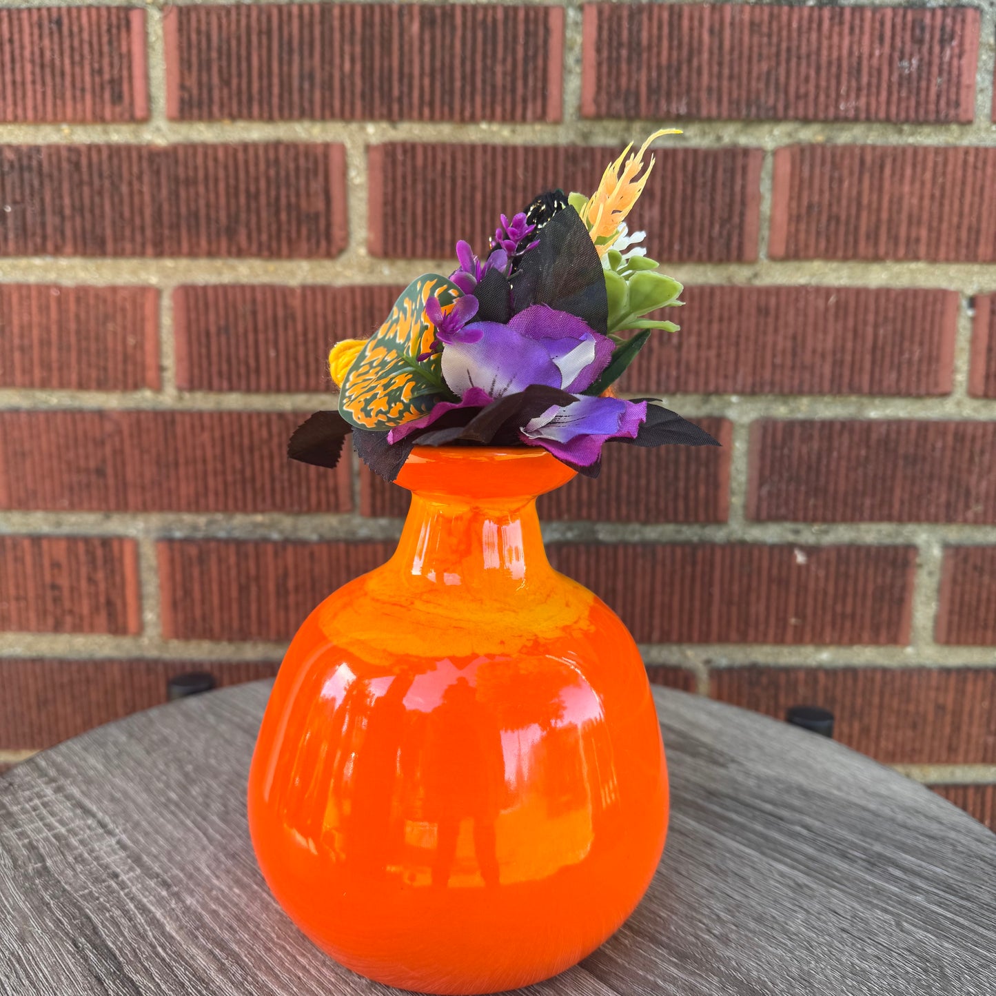 Ceramic Orange Vase Bouquet