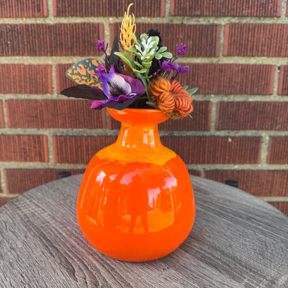 Ceramic Orange Vase Bouquet