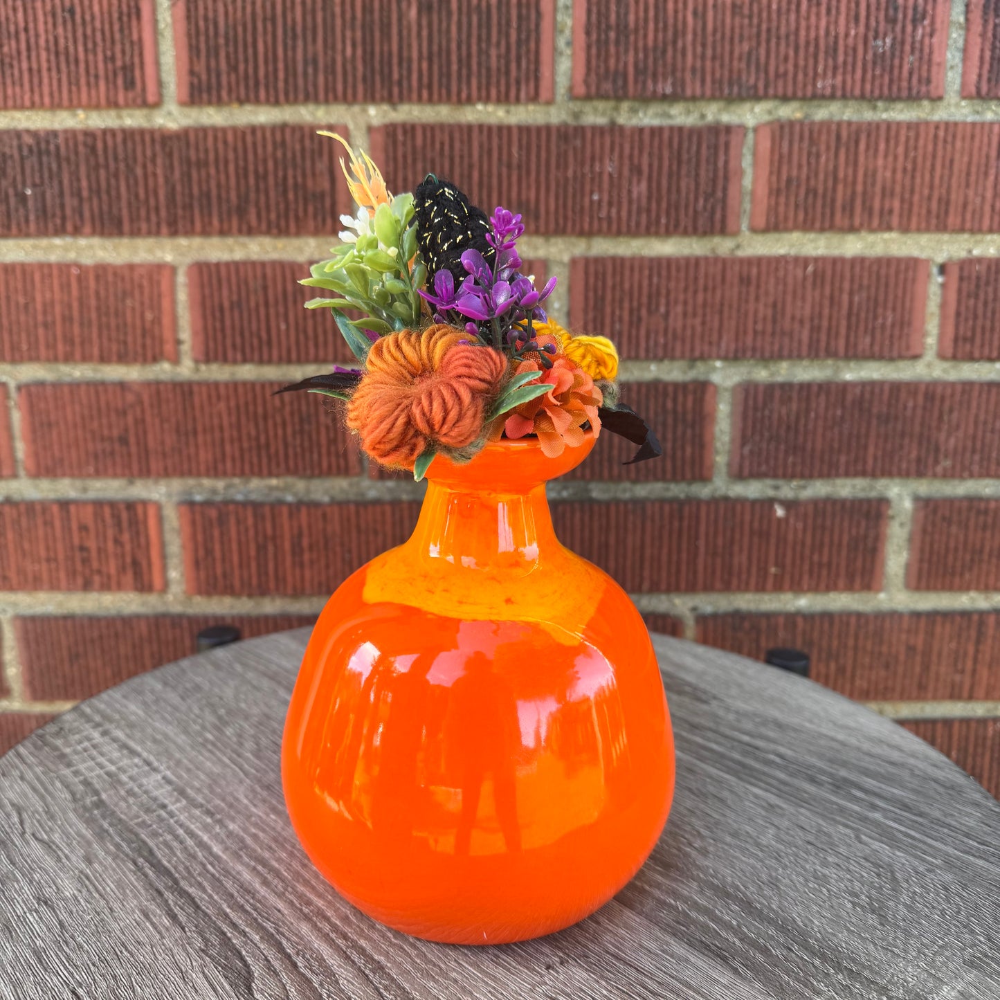 Ceramic Orange Vase Bouquet