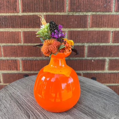 Ceramic Orange Vase Bouquet