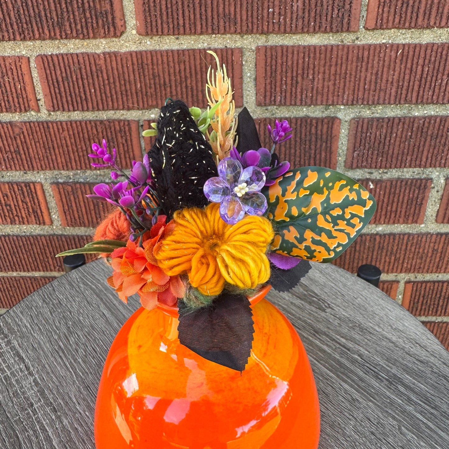 Ceramic Orange Vase Bouquet