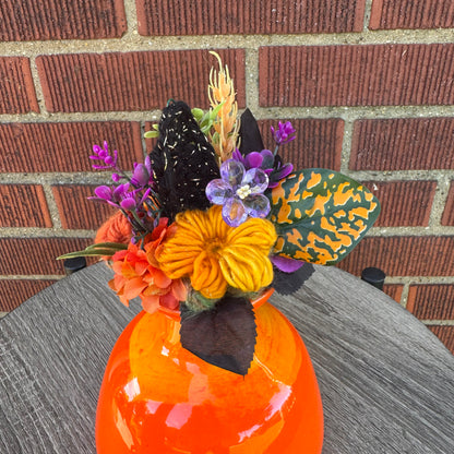 Ceramic Orange Vase Bouquet