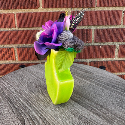 Bright Green Ceramic Vase Bouquet