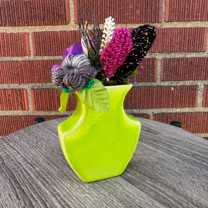 Bright Green Ceramic Vase Bouquet