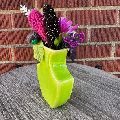 Bright Green Ceramic Vase Bouquet