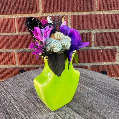 Bright Green Ceramic Vase Bouquet