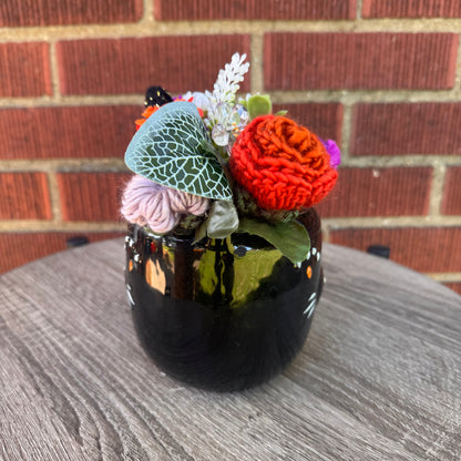 Black Cat Ceramic Mug Bouquet