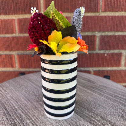Black & White Heart Vase Bouquet