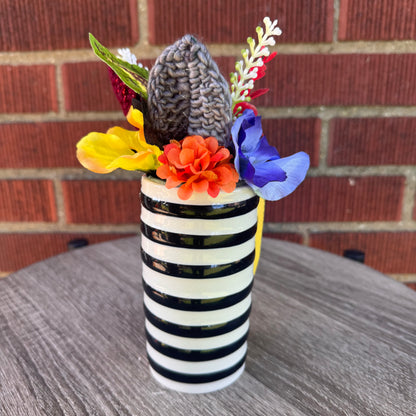 Black & White Heart Vase Bouquet