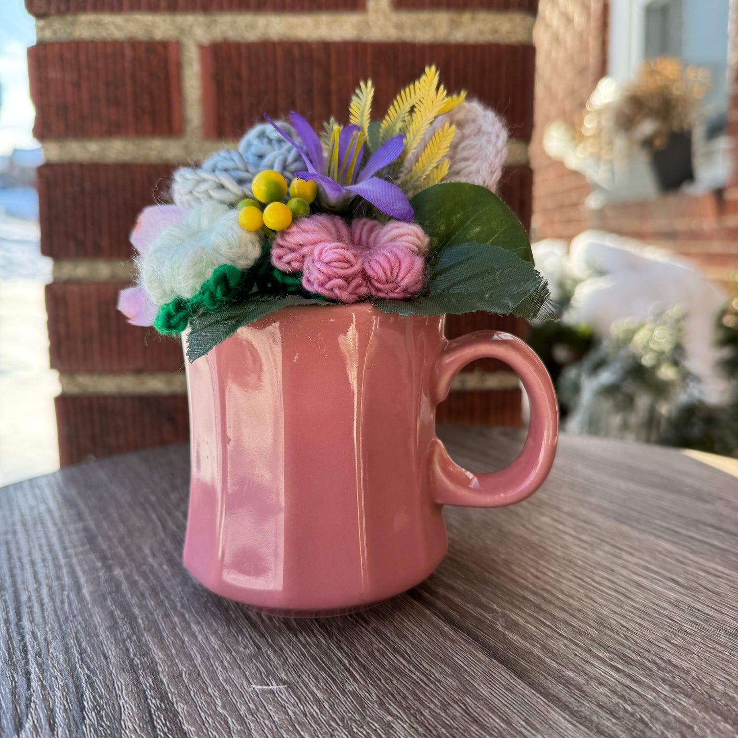 Vintage Homer Laughlin Mauve Coffee Mug Bouquet