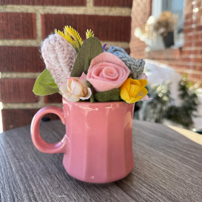 Vintage Homer Laughlin Mauve Coffee Mug Bouquet