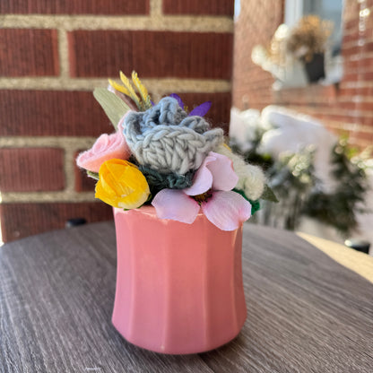 Vintage Homer Laughlin Mauve Coffee Mug Bouquet