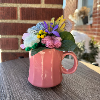 Vintage Homer Laughlin Mauve Coffee Mug Bouquet