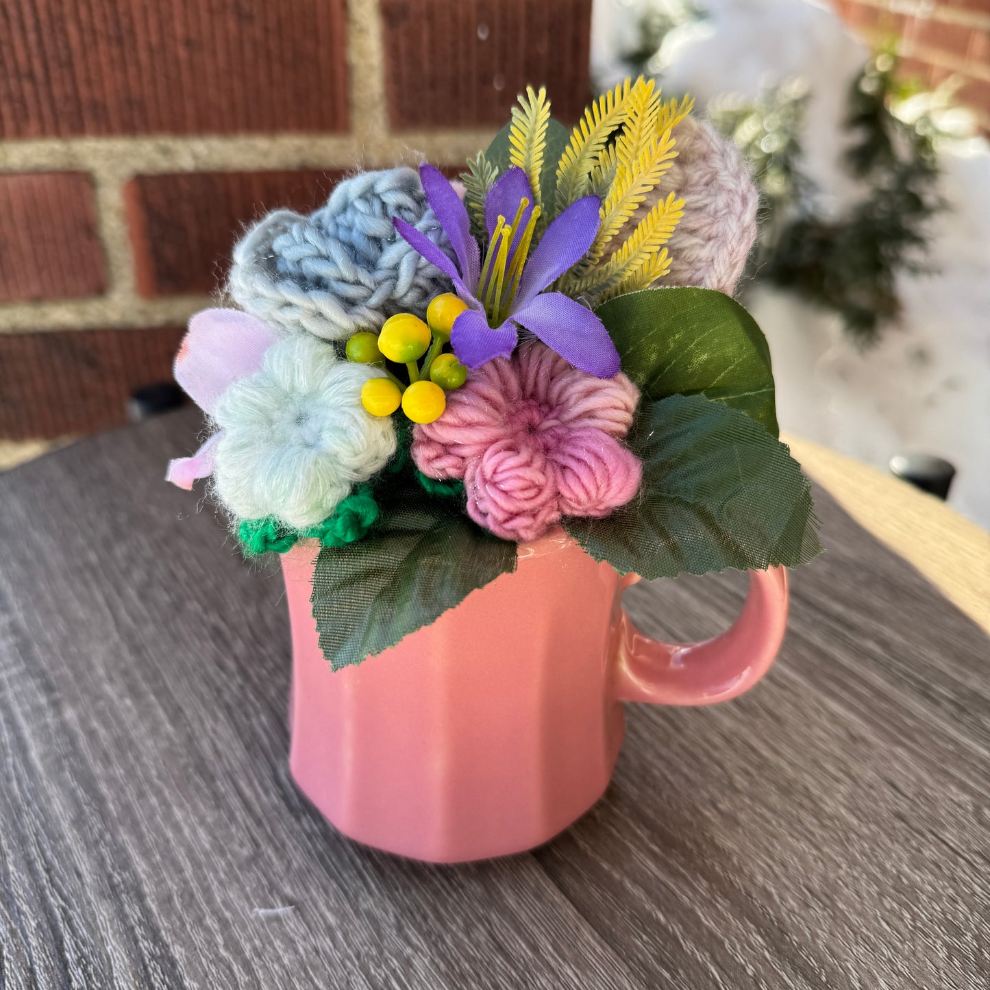 Vintage Homer Laughlin Mauve Coffee Mug Bouquet