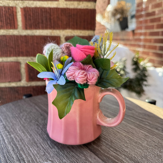 Vintage Homer Laughlin Mauve Coffee Mug Bouquet