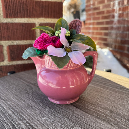 Vintage Salada Magenta Teapot Bouquet