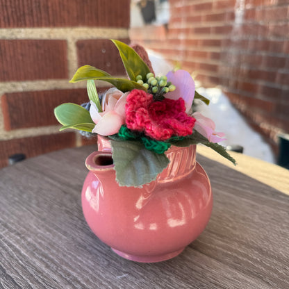 Vintage Salada Magenta Teapot Bouquet