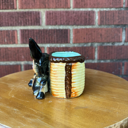 Vintage Japan Ceramic Donkey Planter